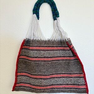 Mexican Handwoven Striped Tote Bag